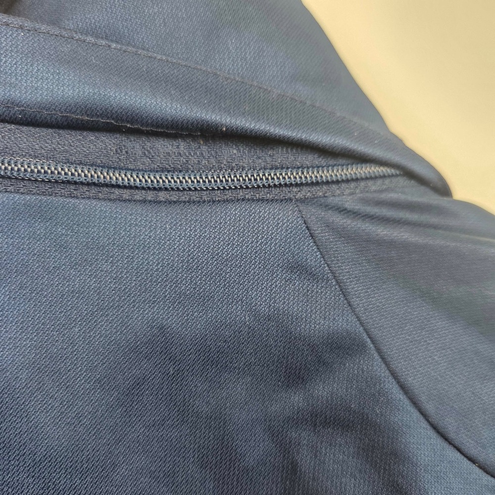 Adidas Mens Navy Blue Full Zip Track Jacket Windbreaker Hooded 3-Stripe Size 2XL - Picture 14 of 16